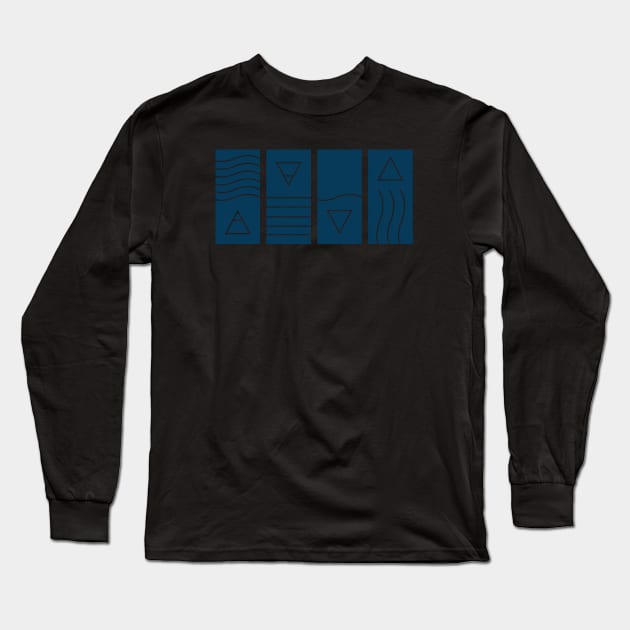 Elements - blue on black Long Sleeve T-Shirt by Third Foster